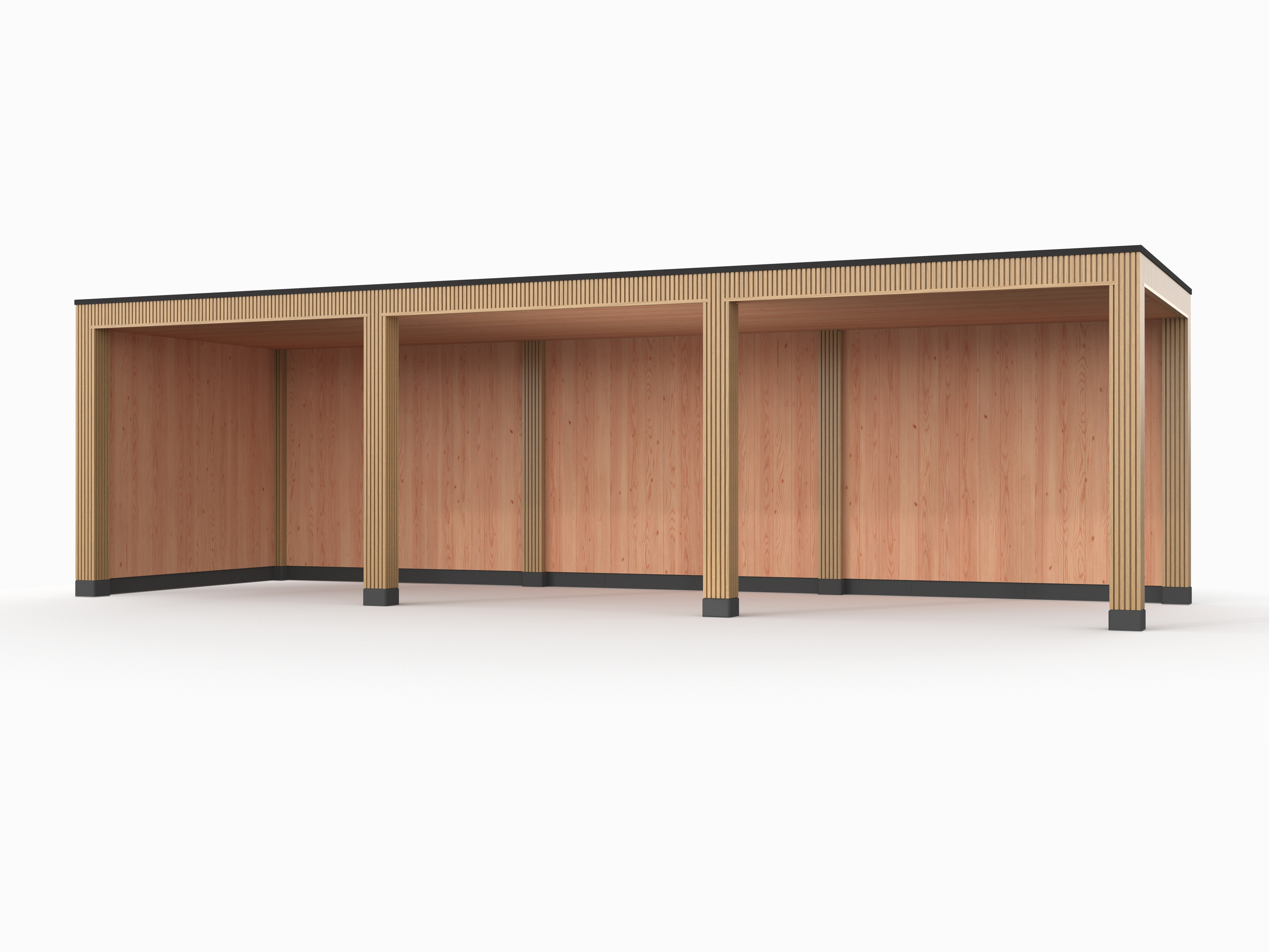 Douglas overkapping, 900 x 300, met achterwand en zijwand, Westwood Rhombus Red Cedar - Afbeelding 1